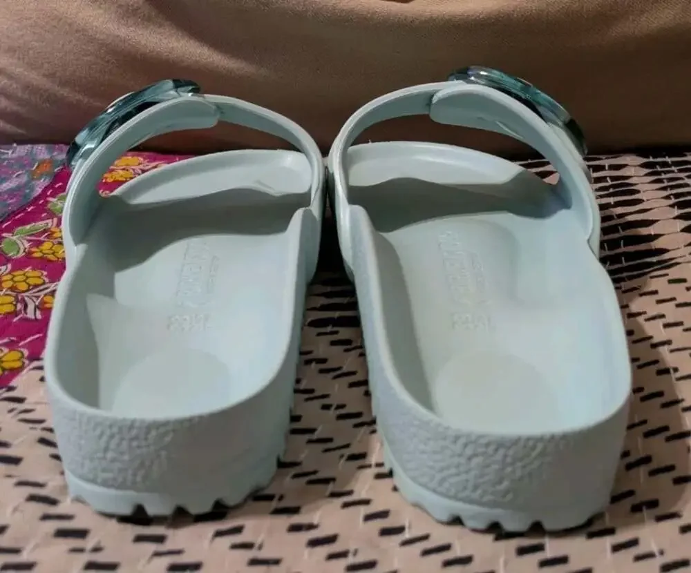 Birkenstock Madrid Big Buckle EVA Surf Green Sandals MISMATCH Sz W7 L / W8 R